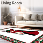 Crimson Horse Face Festive Border Rug