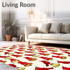 Red Cardinal Bell Collage Rug