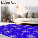 Bright Blue Crystalline StarBurst Rug