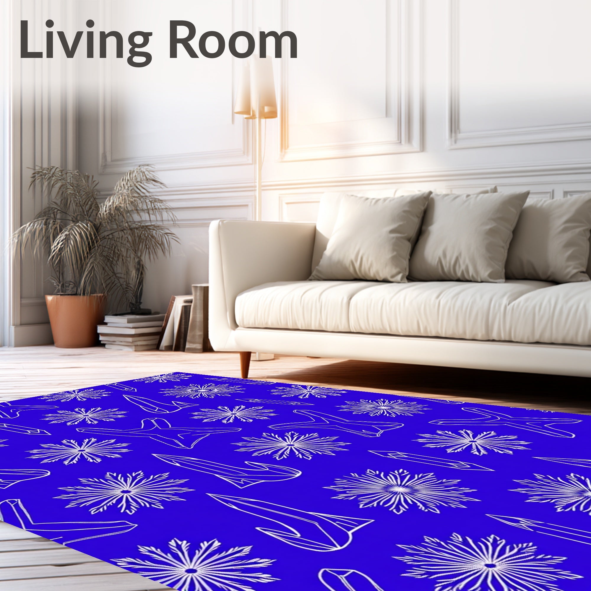 Bright Blue Crystalline StarBurst Rug