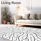 Abstract Organic Branch Leaf Swirls Rug