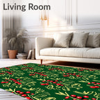 Crimson Berry Branch Forest Repeating Rug
