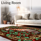 Whimsical Giraffe Floral Garden Rug