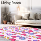 Pink Candy Swirl Abstract Shapes Rug