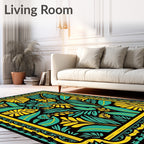 Lush Tropical Foliage With Tribal Accents Rug