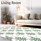 Green Leaf Branch Red Dot Arrangement Rug