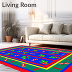 Festive Holly Candy Cane Border Rug