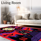 Spooky Church Bats Moon Halloween Night Rug