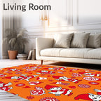 Red Gnomes Festive Orange Whimsical Scatter Rug