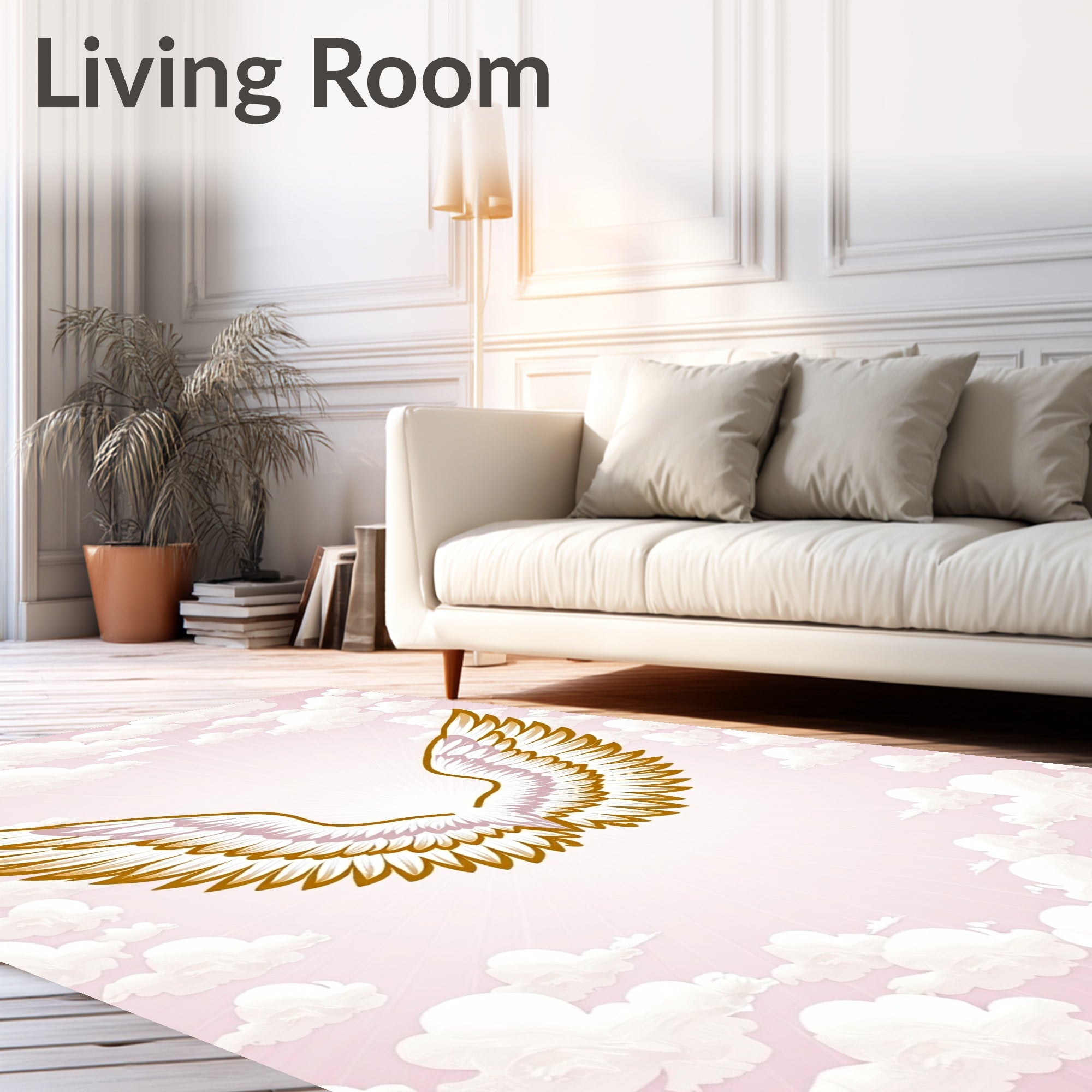 Golden Sky Angel Wings Rug