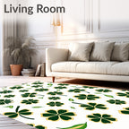 Lucky Clover Leaves Gold Accented Rug