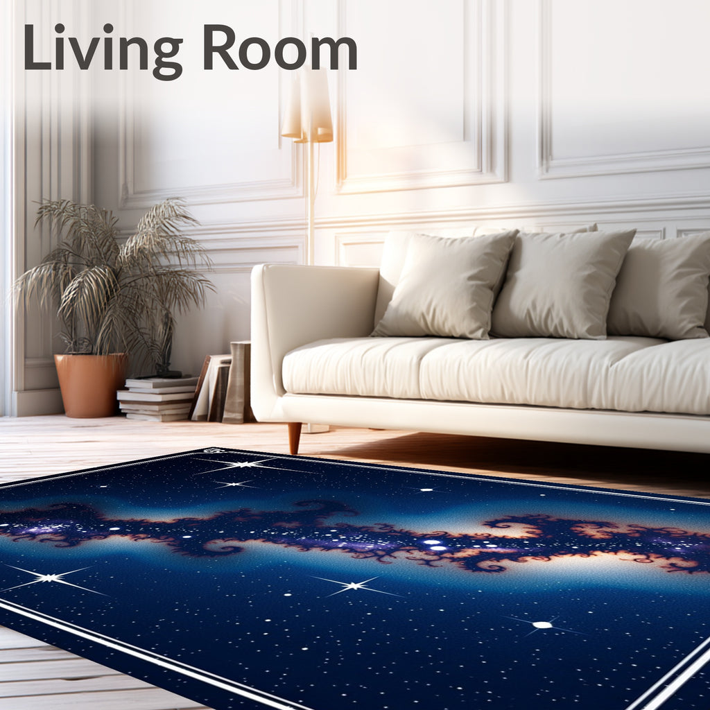 Nebula Fractal Stars Celestial Rug
