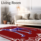 Regal Red Gilded Dog Border Rug