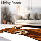 Brown Bull Head Realistic Portrait Rug