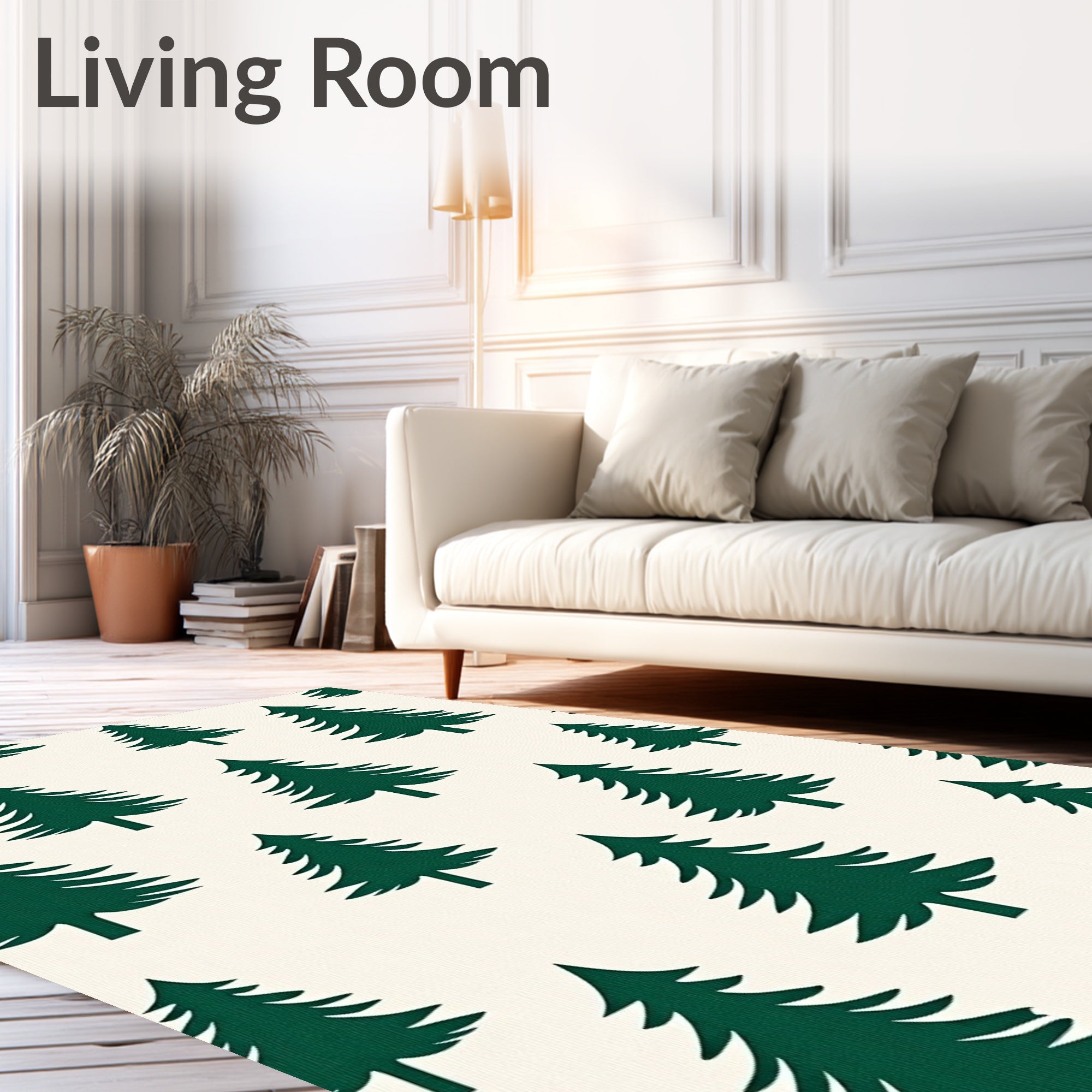 Deep Forest Evergreen Tree Repeat Rug