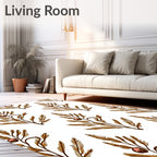 Brown Pine Branch Berry Repeat Rug