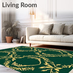 Emerald Gold Laurel Medallion Rug