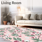Whimsical Berry Blossom Tropical Leaves Rug