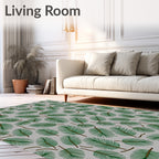 Green Pine Needles Scattered Texture Rug
