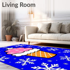 Pink Ice Cream Snow Flake Shower Rug