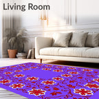 Violet Crimson Floral Vine Intricate Rug
