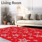 Whimsical Red Starburst Collection Rug