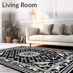 Dark Cream Intricate Ornamental Medallion Rug