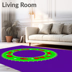 Green Pinecone Bow Snowflake Wreath Rug