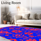 Vibrant Crimson Flower Fields Rug