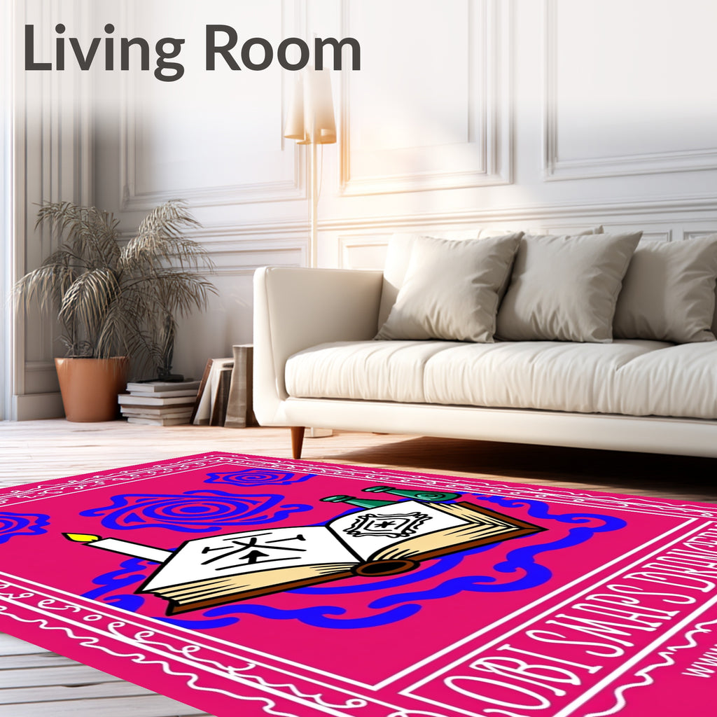 Mystic Magenta Book Candle Swirls Rug