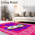 Mystic Magenta Book Candle Swirls Rug