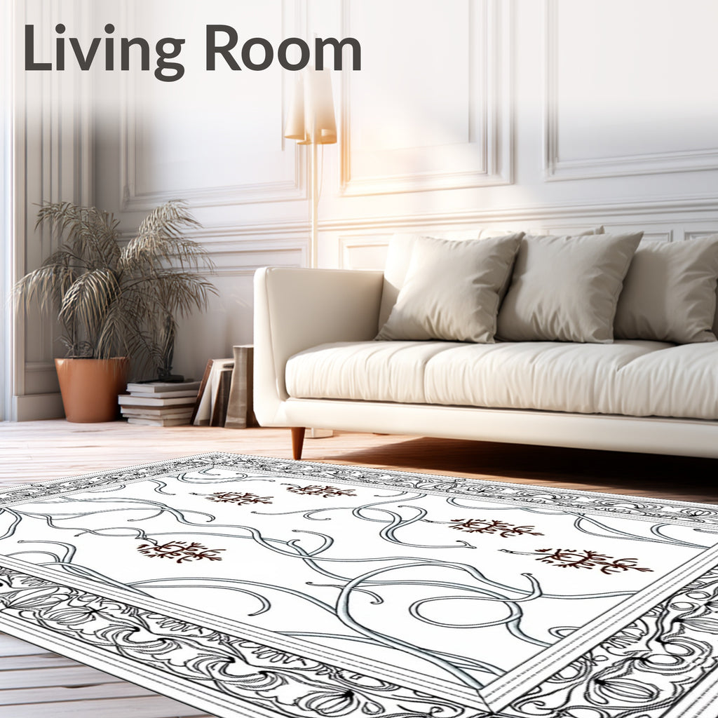 Art Nouveau Vine And Orb Border Rug