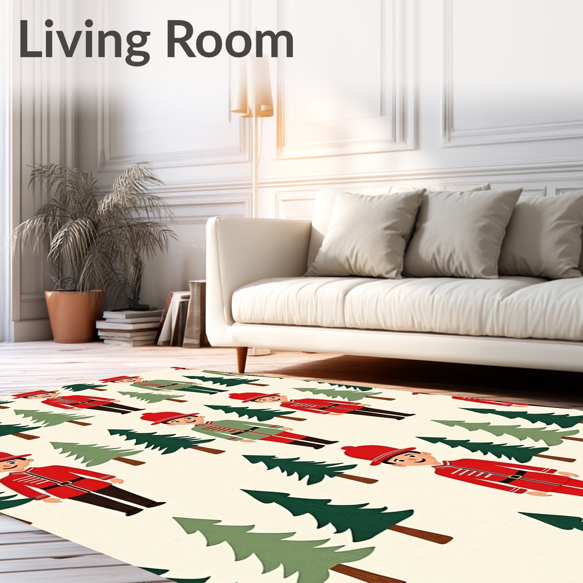 Christmas Soldier Forest Repeating Pattern Rug