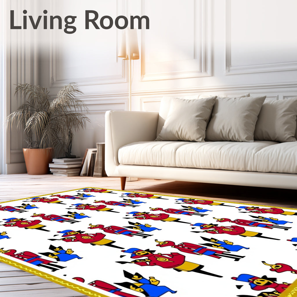 Whimsical Red And Blue Soldier Companions Rug
