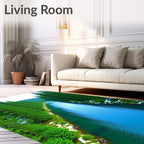 Emerald Forest River Reflecting Sky Rug