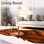 Rich Brown Longhorn Cow Portrait Rug