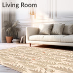 Earthy Tan Fern Botanical Repeat Rug