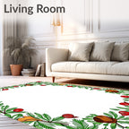 Green Berry Branch Acorn Border Rug