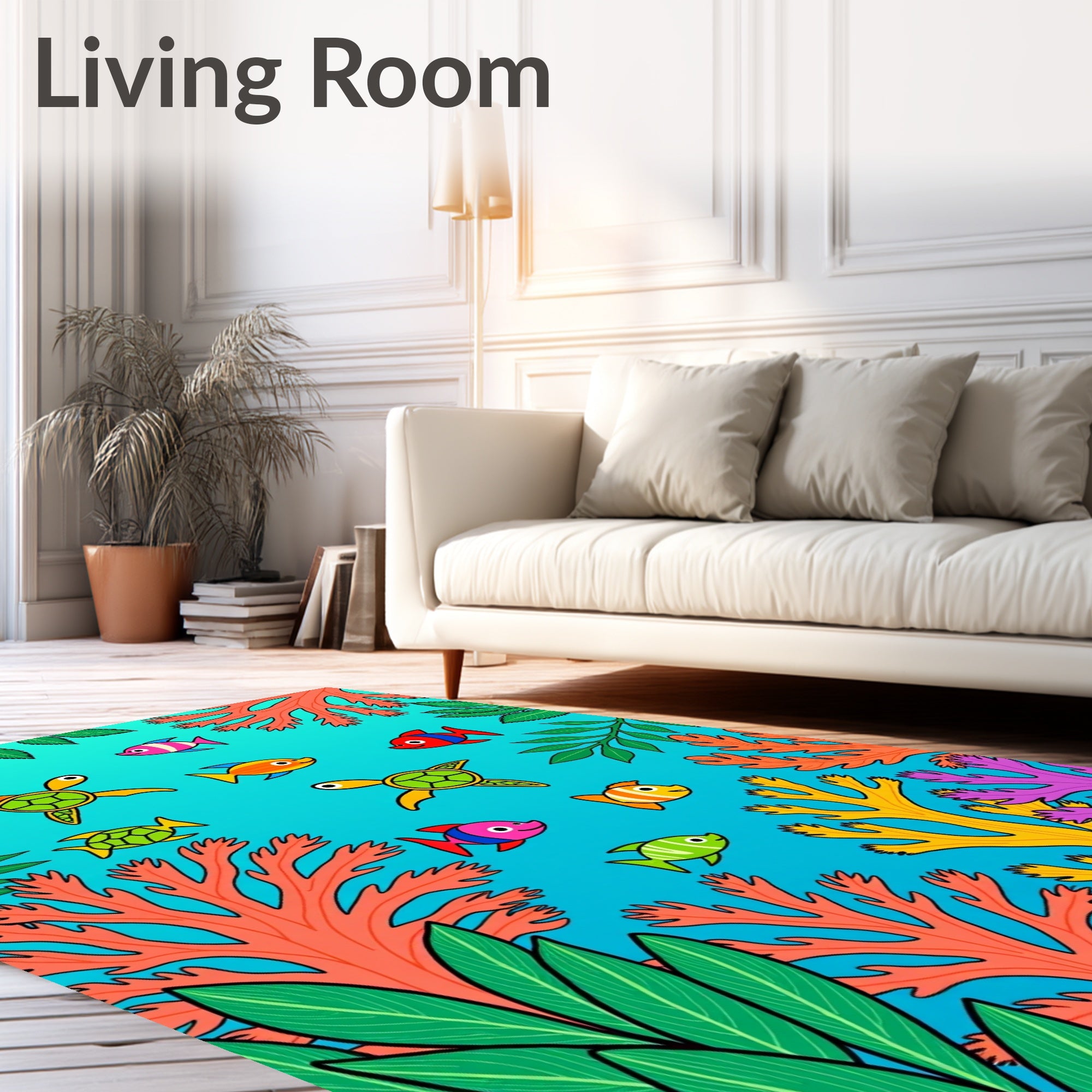Oceanic Turtles And Coral Friends Rug