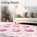 Sweet Pink Cupcake Swirl Cream Rug