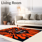 Dynamic Fire Orange Beast Face Rug