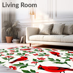 Red Cardinal Holly Berry Garden Rug