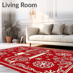Retro Red Truck Snowflake Medallion Rug