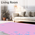 Pink Sky Blue Snowflake Charm Rug