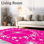 Fuchsia Snowflakes Garden Quadrants Rug
