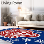 Bold Red Tiger Snowflakes Rug