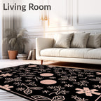Rose Gold Botanical Scattered Dots Rug