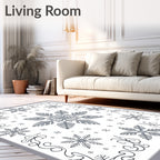 Winter Snowflake Medallion Gray Rug