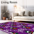 Purple Emerald Character Floral Icon Rug