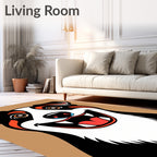 Happy Tri Color Dog Portrait Rug
